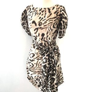 HEMANT & NANDITA Leopard Print Mini Dress